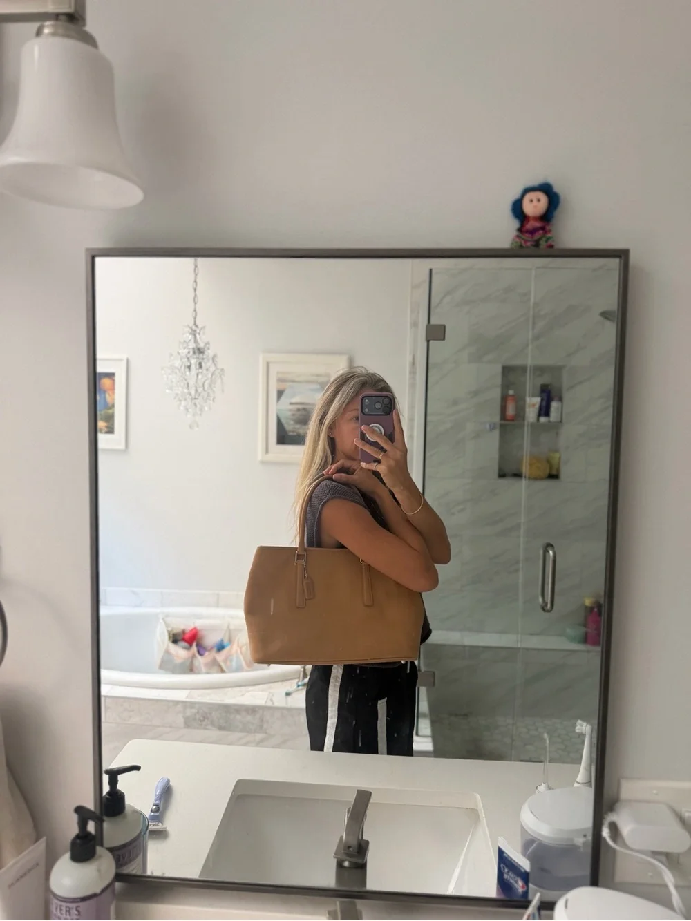 Coach Leather Tote in Camel